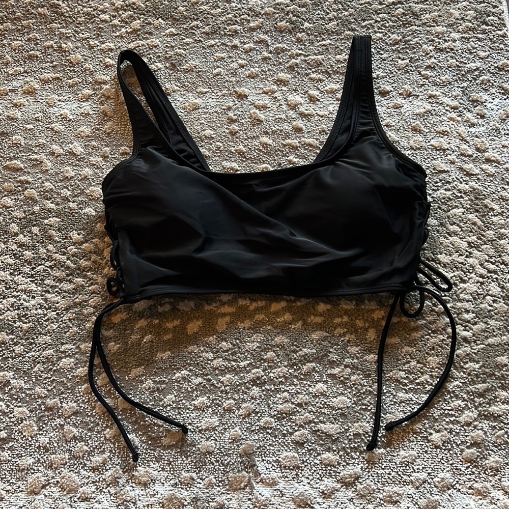 Black tie up side bikini top
